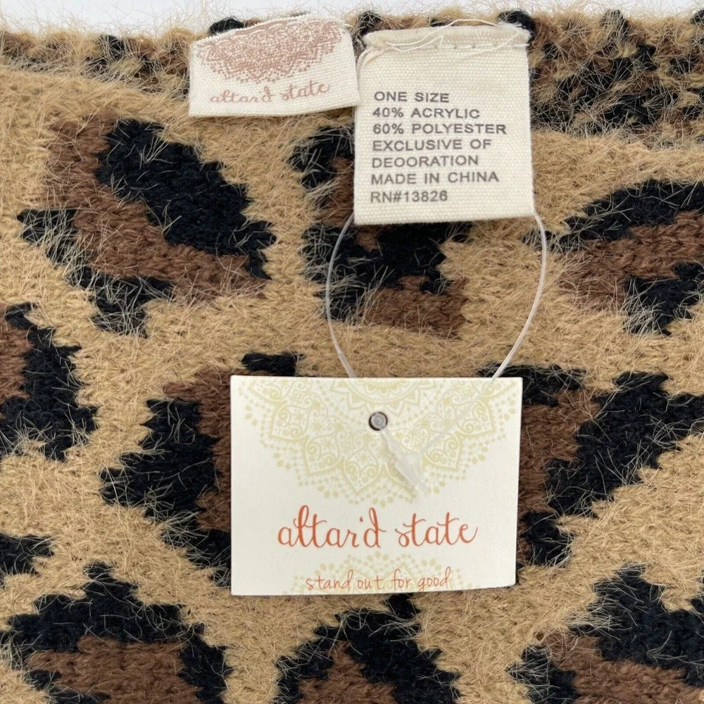 Altar'd‎ State Scarf One Size Leopard 10 x 74